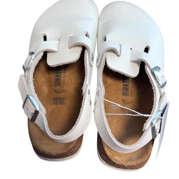 New Birkenstock Professional Clog Size EU 40, US W9, M7 White Natural Leather - Picture 3 of 9